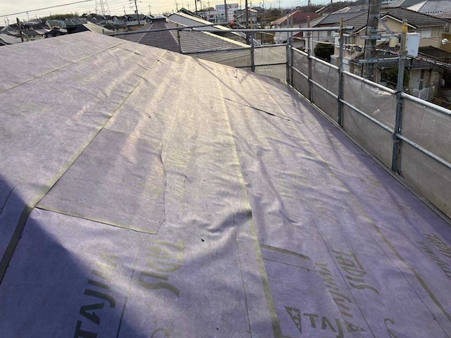 防水シート貼り付け後